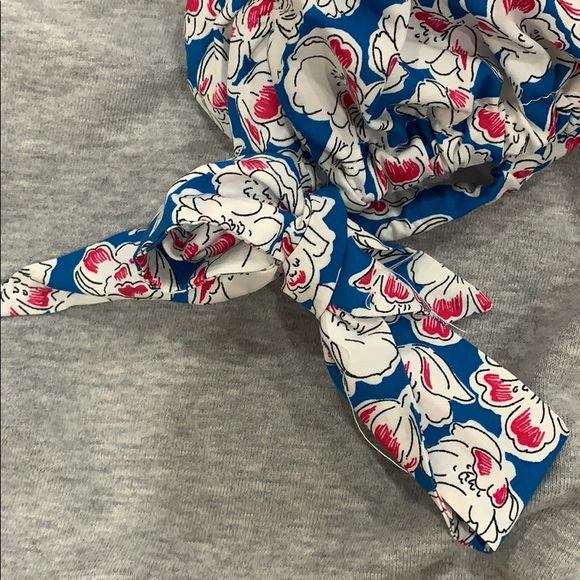 Blue, white and pink Zara wrap dress - Picture 2 of 4